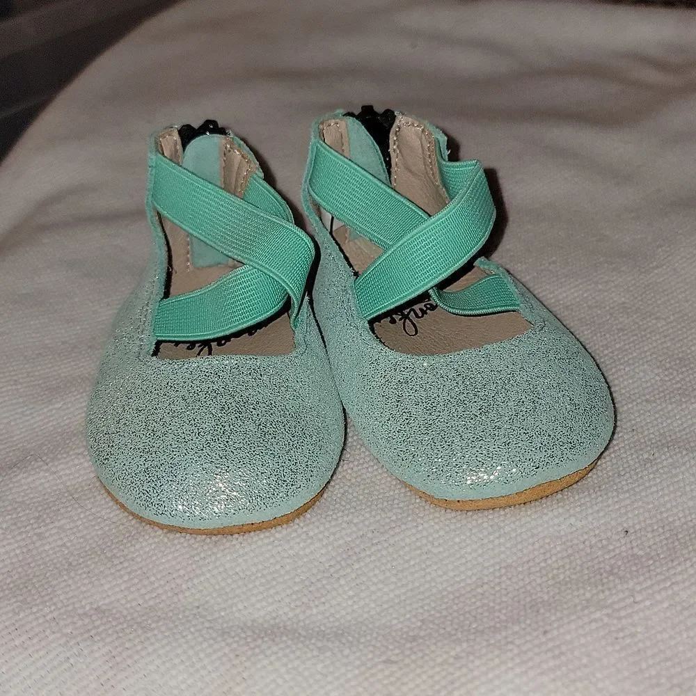 MONKEY FEET Baby Girl Soft Sole Ballerina Style Leather Moccasins 6-12 months